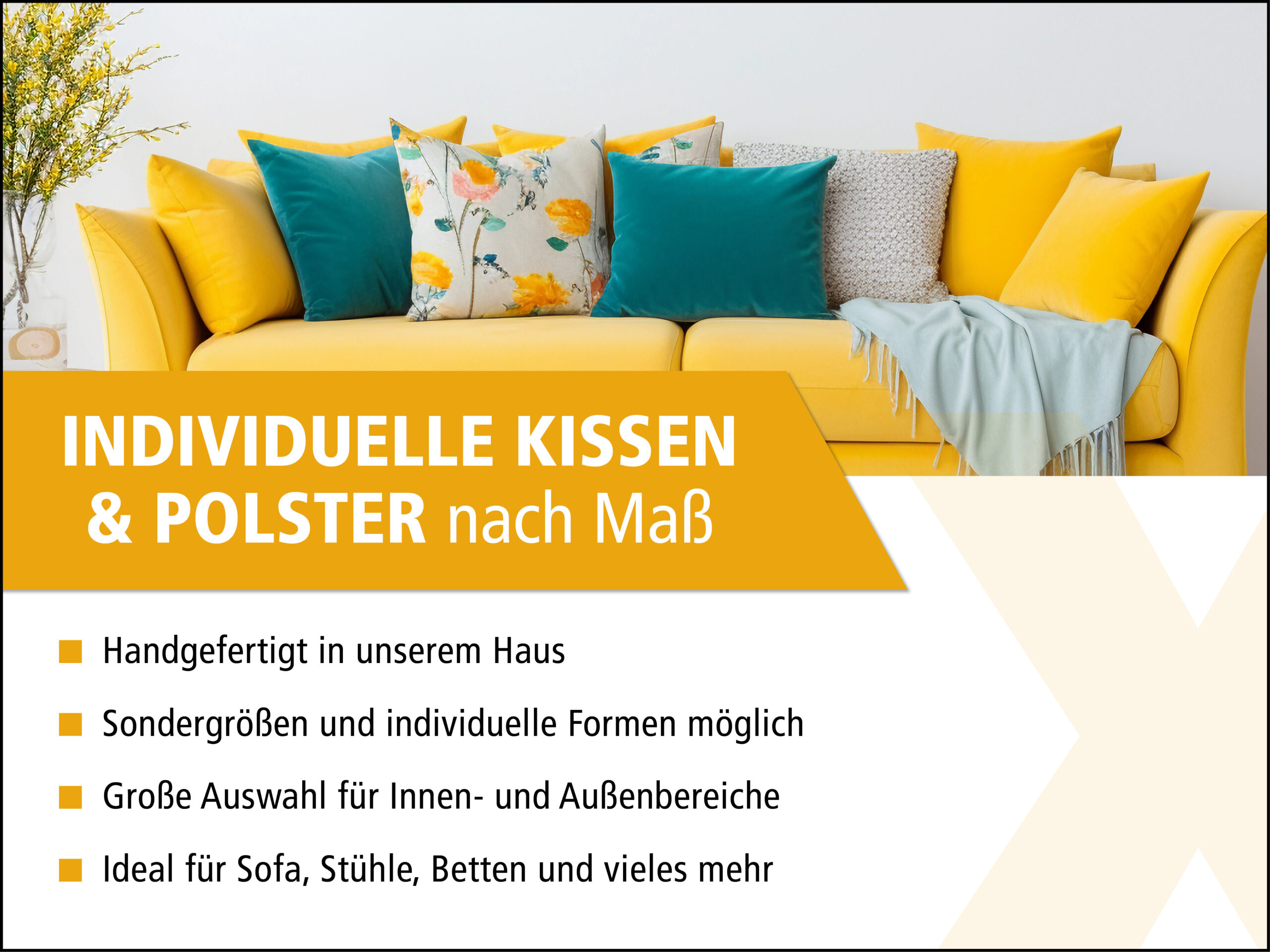 Individuelle Kissen und Polster nach Maß